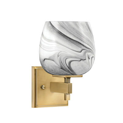 Headland Wall Sconce Shown With 4" Onyx Swirl Glass
