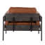 Chaise d'appoint en métal, bois et similicuir
