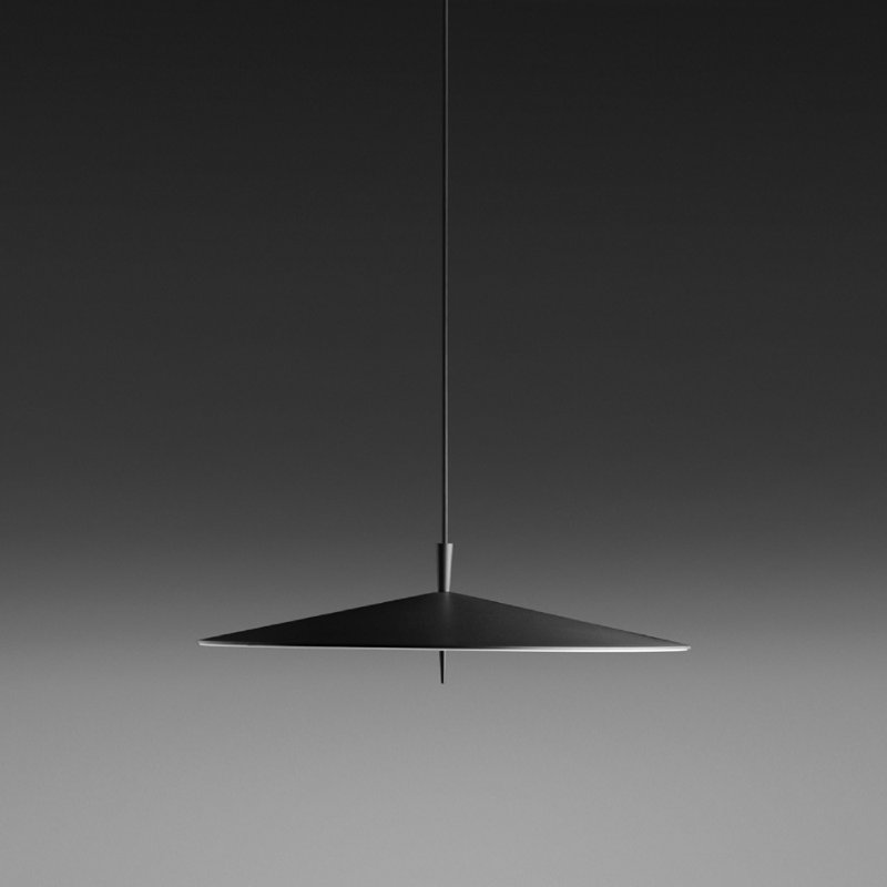 Pla Suspension Pendant, Anthracite Gray Lacquer, 117.56" H x 7.88" W x 7.88" D