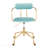 Gold Metal & Light Blue Velvet Demi Contemporary Office Chair