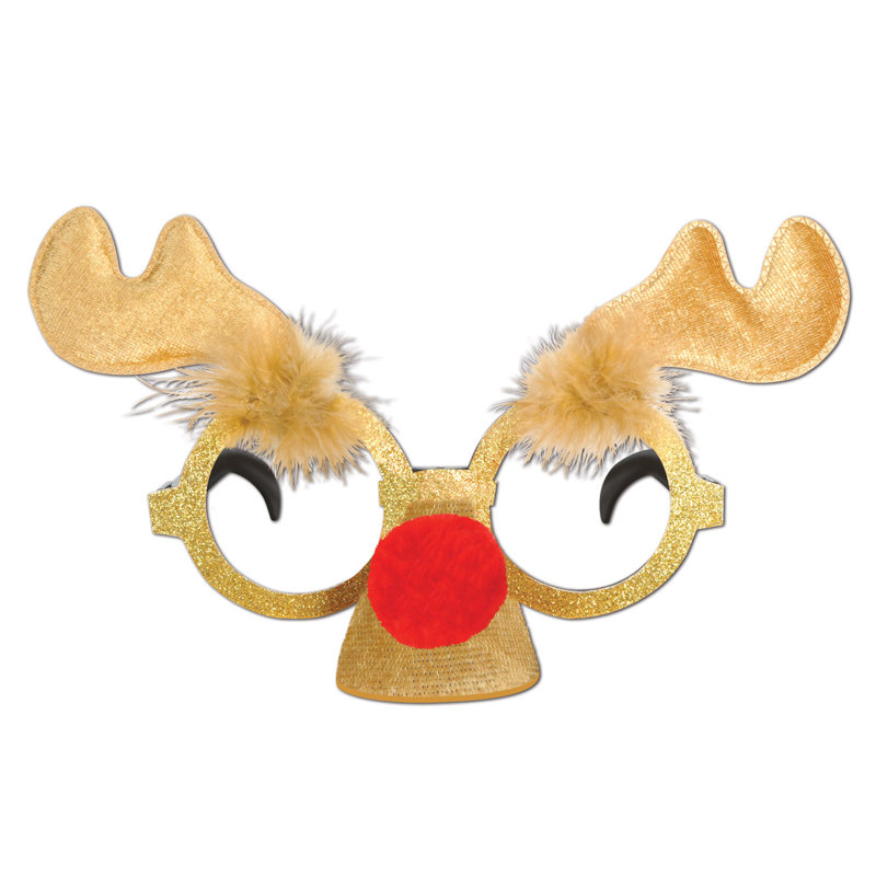 Verres de Noël renne scintillant