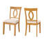 Ensemble de chaises de salle à manger rembourrées Haven avec dossier ovale ajouré et pieds en bois d'hévéa-135411850