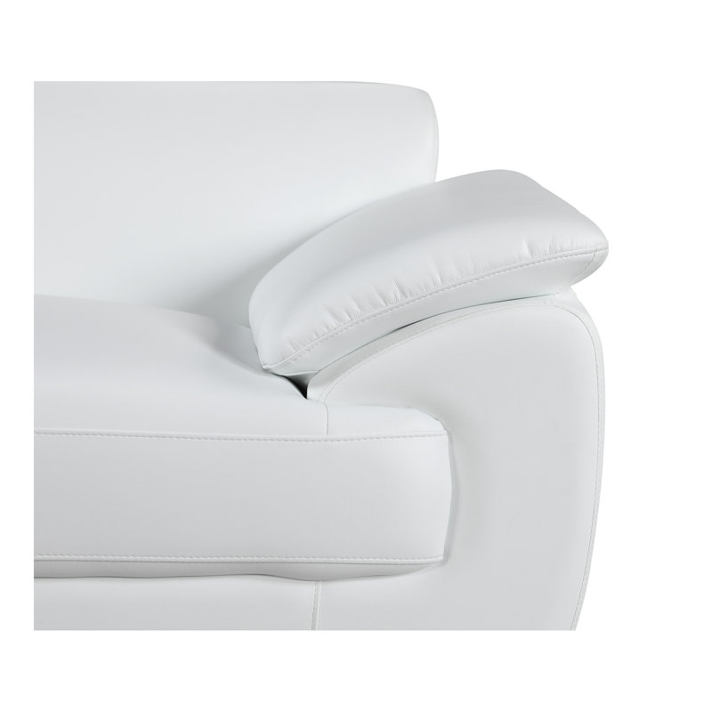 Causeuse en cuir véritable, Blanc