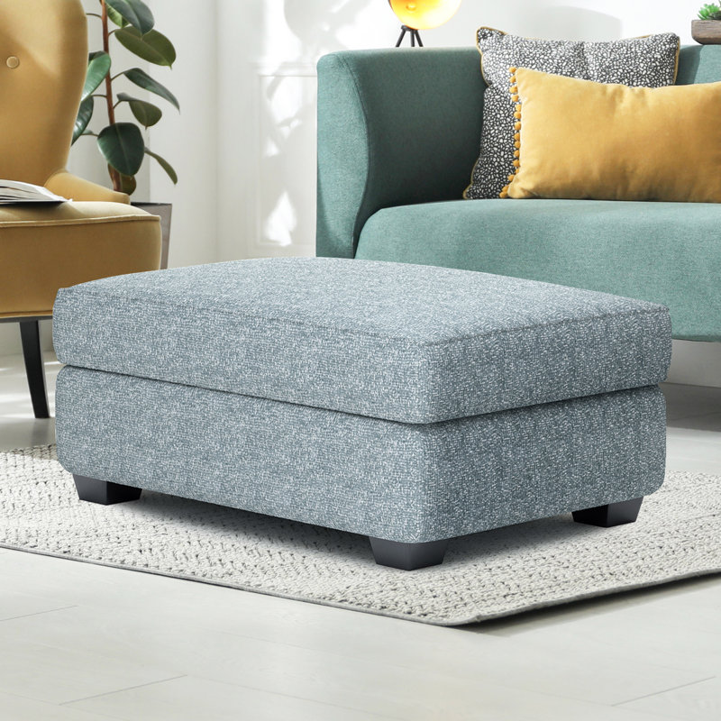 Dunster Pattern Ottoman, Blue