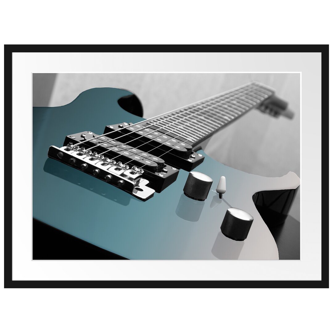 Gerahmtes Poster E-Gitarre