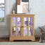 Vitrine en verre de chêne antique avec armoire à DEL avec porte télécommandée et rangement magnétique de qualité réglable à 7 couleurs