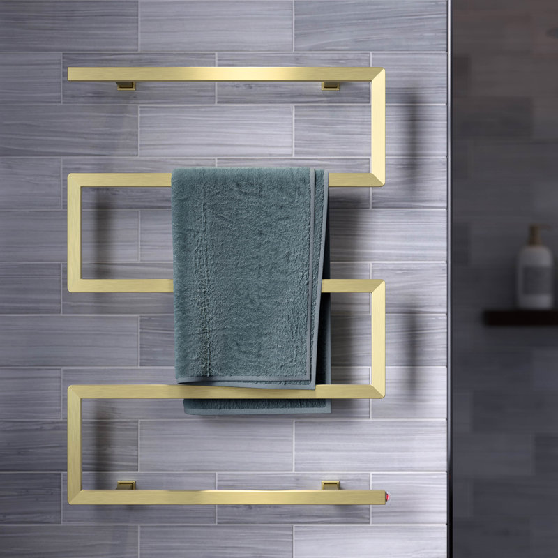 Voltaire 5-Bar Electric Towel Warmer in Brushed Gold, Brushed Gold