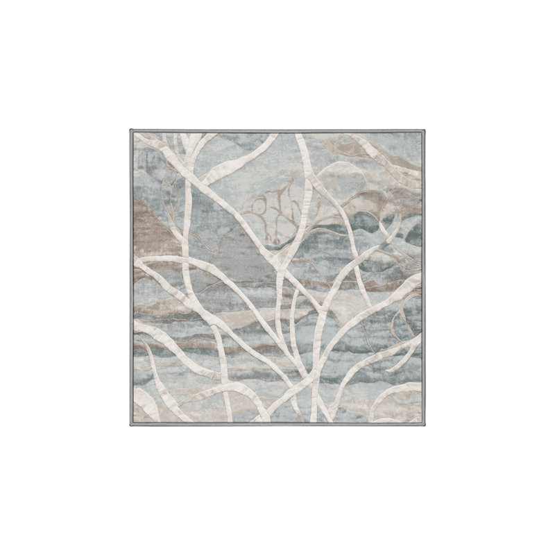 Silky Soft Plush Gray Area Rug, Square 5'