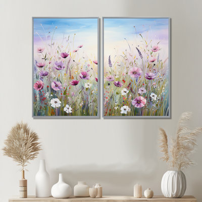 Fleurs sauvages Meadows III - impressions sur toile mauves