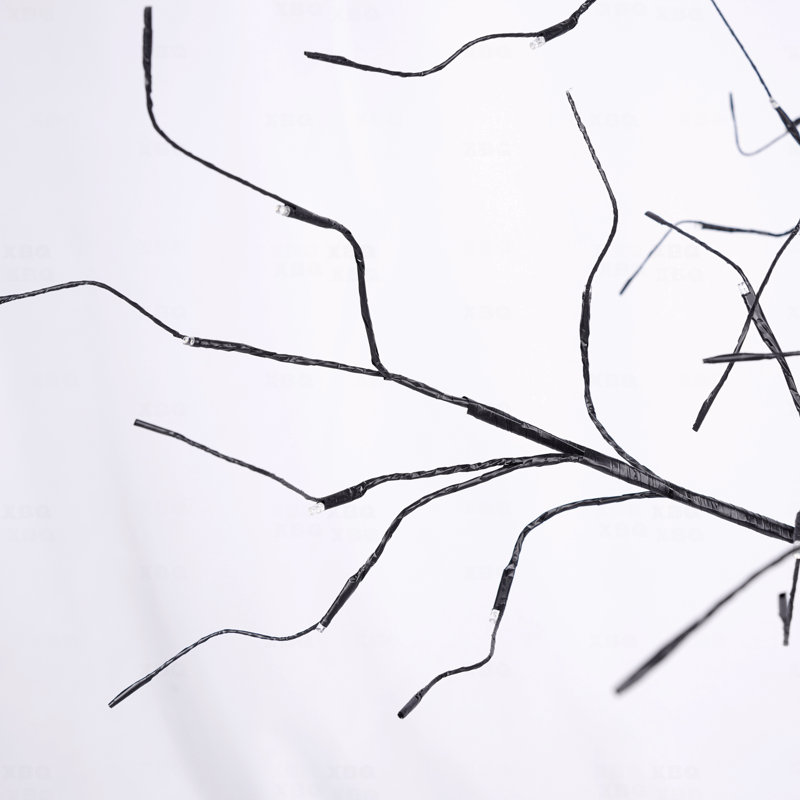3 pièces d'arbres noirs illuminés d'Halloween effrayants, 4 pi / 5 pi / 6 pi avec lumières mauves, décoration d'Halloween