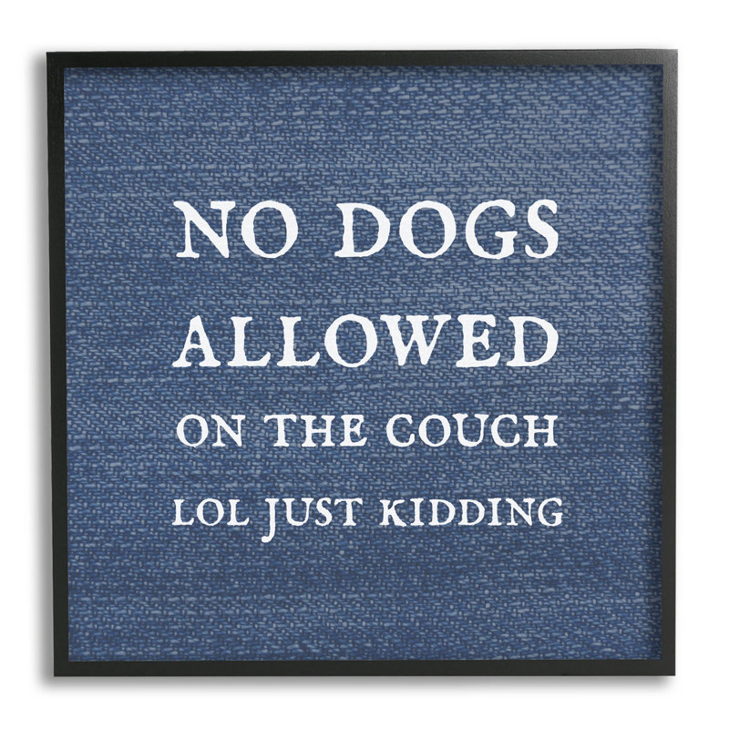No Dogs Perm Just at-071, Giclée encadrée noir minuit, H 17 po x l 17 po x P 1,5 po
