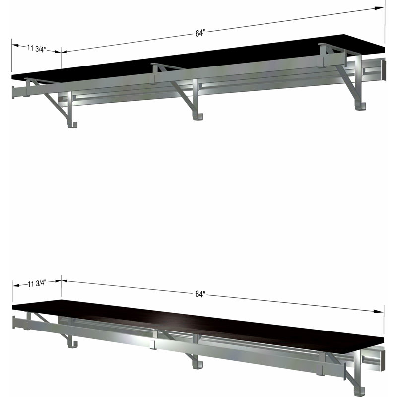 Double Shelf-Hang Closet System, Espresso, 8.5"H x 64"W x 11.75"D