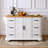 56" Kitchen Island With Rubber Wood Veneer Drop Leaf, Power Outlet, 4 Door Shelves, Embossed Vertical Stripe Rolling Kitchen Cart On 4 Wheels With 6 Deep Drawers For Kitchen, Dining Room-782782357