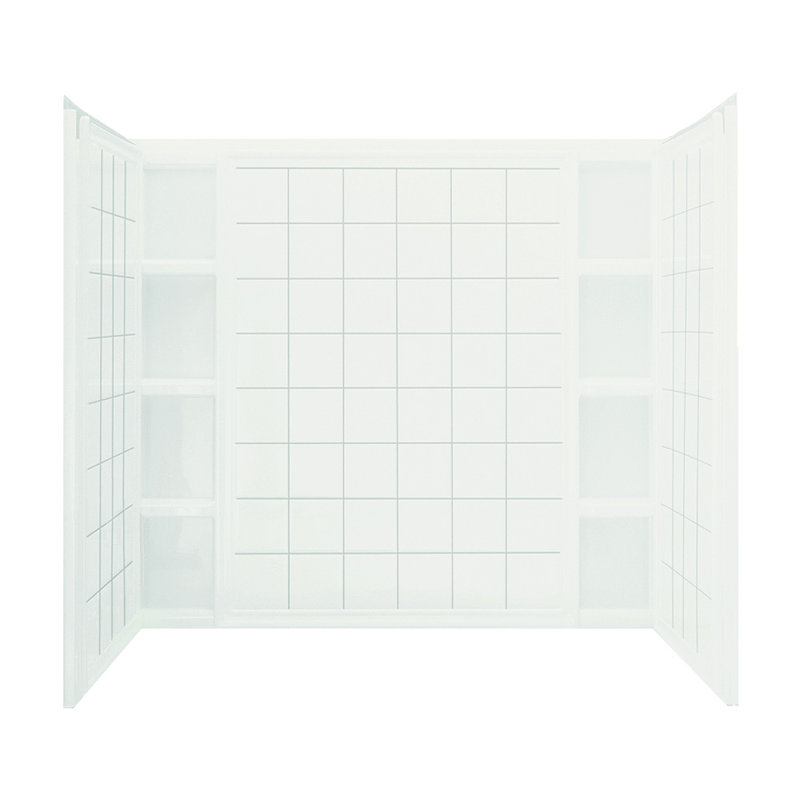 Ensemble 60'' W 44'' D 54.25'' H Three Wall Alcove Composite Wall, White