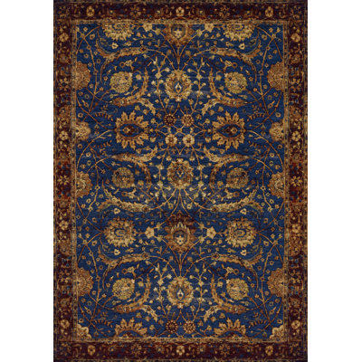 Katsuyuki Blue Classic Polyester Living Room Carpet