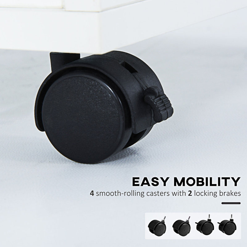 Mobile Storage Cabinet Organizer With Drawer, Entryway Cabinet, White