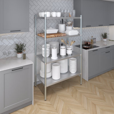 Unité de rangement sec en acier galvanisé à 4 niveaux. 24 po x 43 po x 72 po