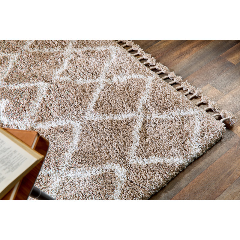 Lucent Geometric Hand Woven Shag Area Rug, Rectangle 80 x 150cm