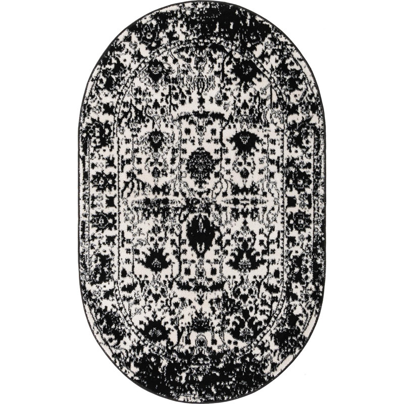 Wenden Abstract Indoor Rug, Oval 3' x 5'