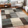 Benne Polypropylene Color Block Grey Beige Indoor Area Rug With Jute Backing