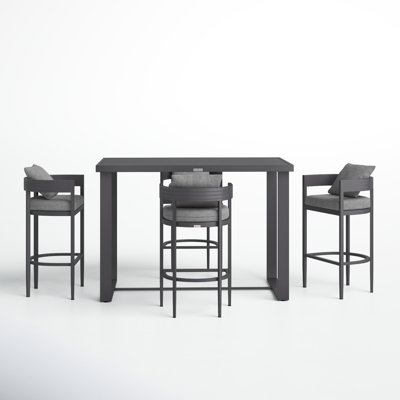 Elza 4 - Person Patio Dining Set with Rectangular Table , Cushions Included