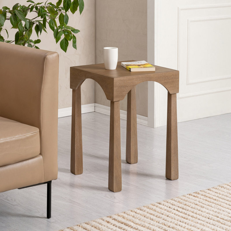 Casa Solid Wood Veneer Square Top End Table