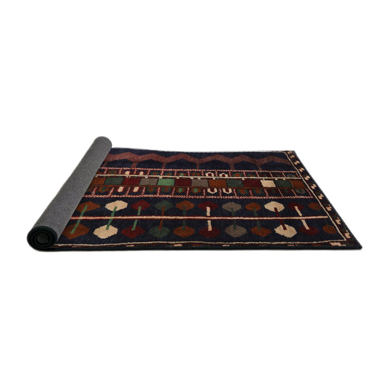 Tapis traditionnel bleu / beige, Rond 5 pi