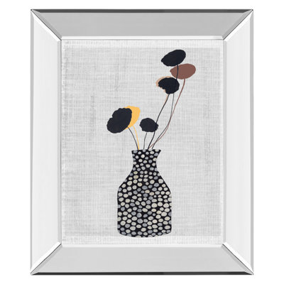 Art mural vase à pois - 22 "x 26" - Cadre en miroir