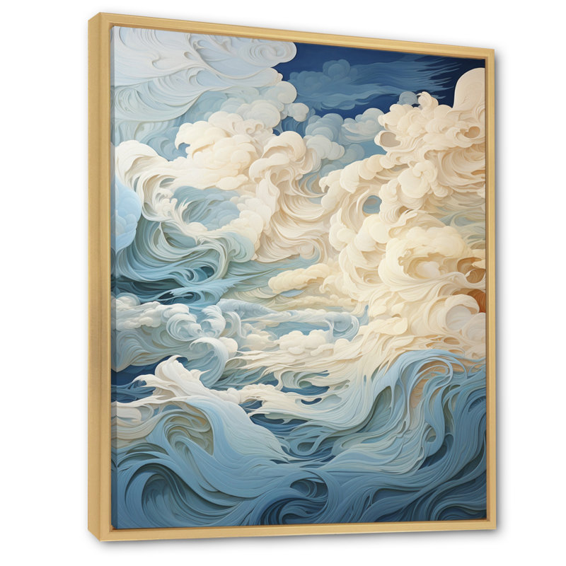 «Iselis Clouds Whispers of Clouds III», reproduction sur toile, Cadre naturel flottant, H 40 po x l 30 po x P 1,5 po