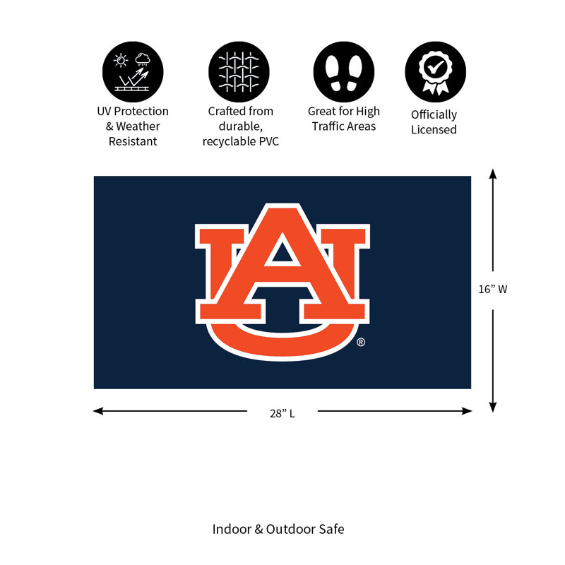 Tapis polychrome en PVC, 16 po x 28 po, Université d'Auburn