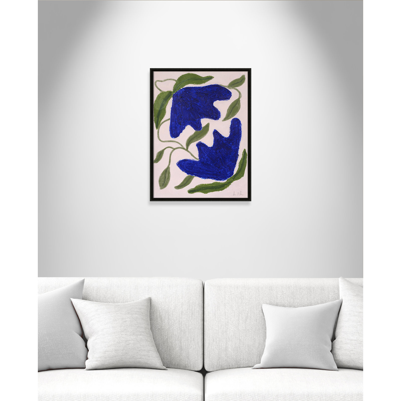 Blue Anemones No. 02 Print by Camilla Bergqvist, Espresso, 25.5" H x 19.5" W