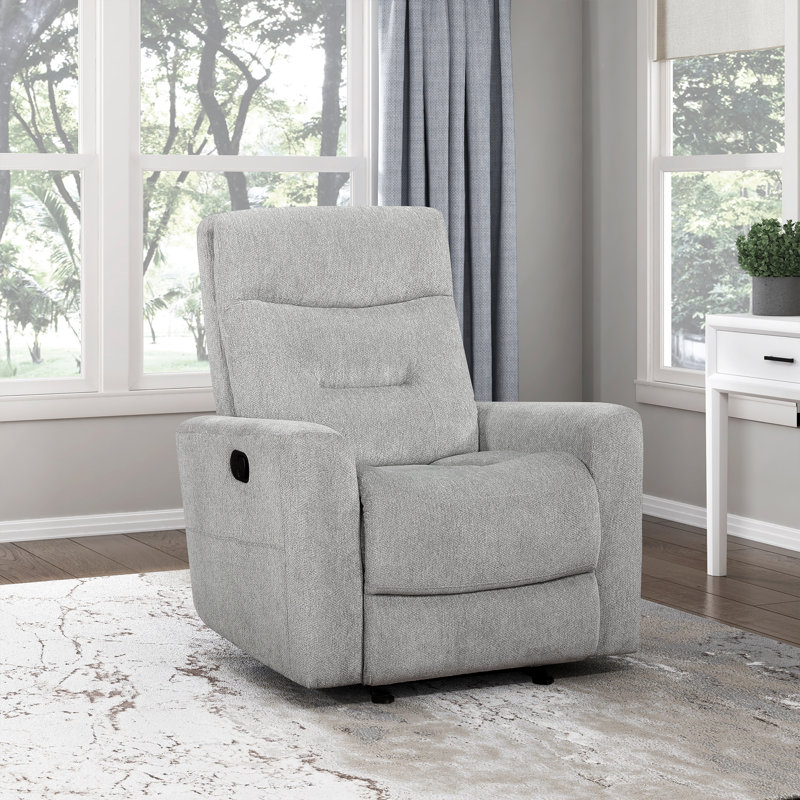 Dashai 35.5" Modern & Contemporary Chenille Glider Reclining Chair with Gentle Gliding Motion & Tab Pull Reclining