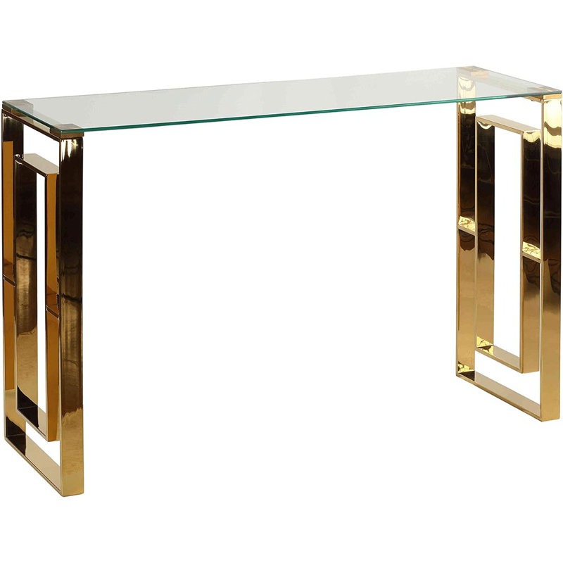 Console en acier inoxydable et verre - Design moderne