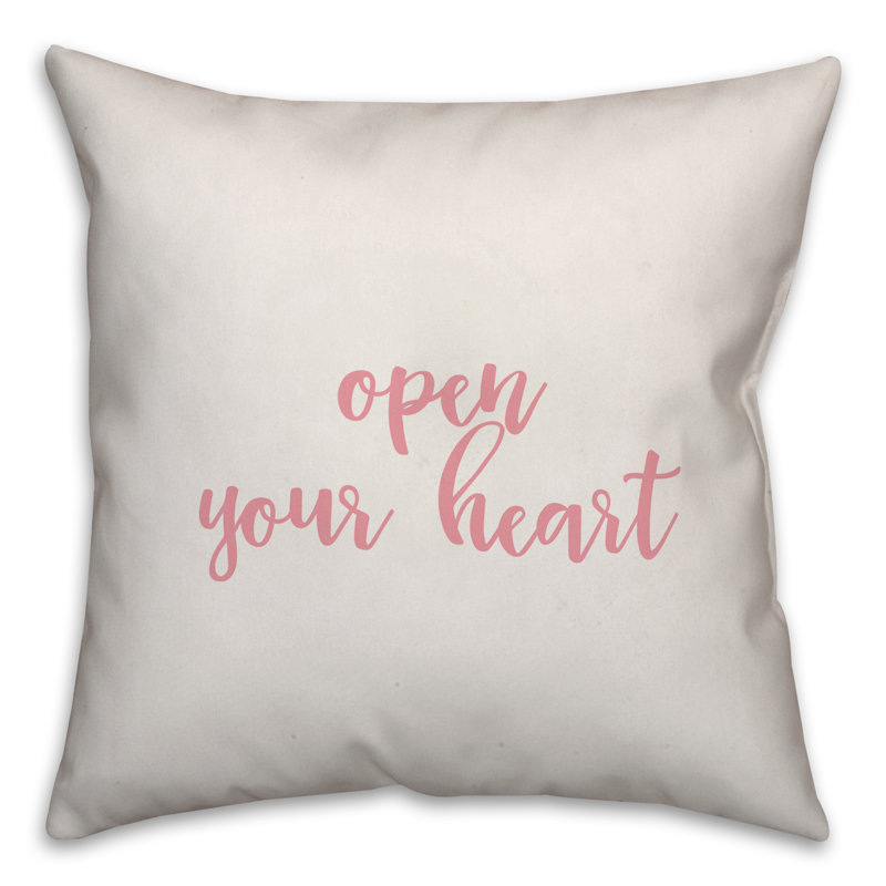  Coussin Open Your Heart, Housse de coussin, Blanc / rose