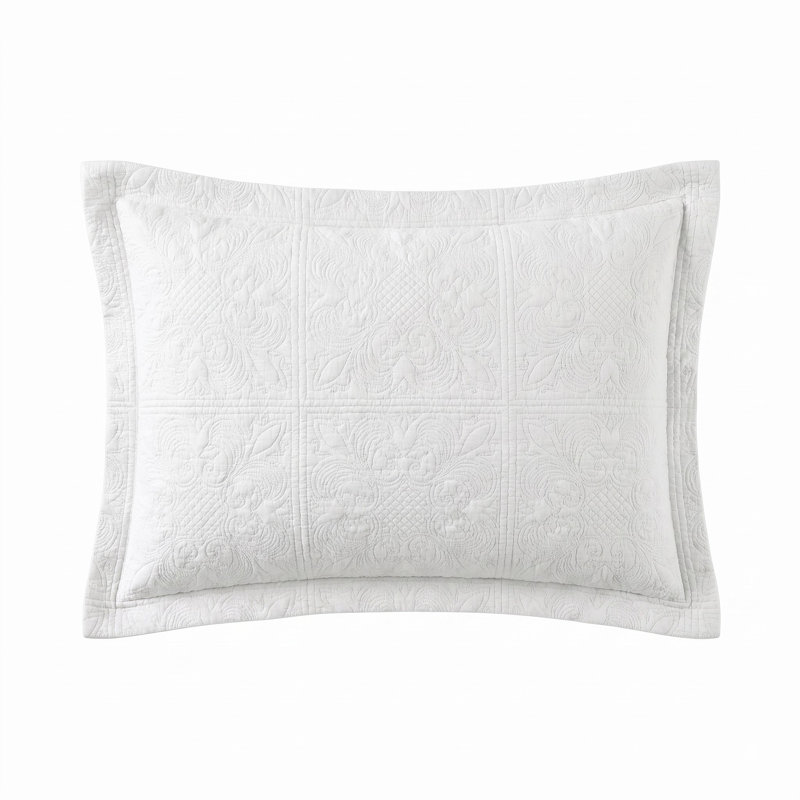 Home Matelasse Cotton Sham, Euro, Parchment
