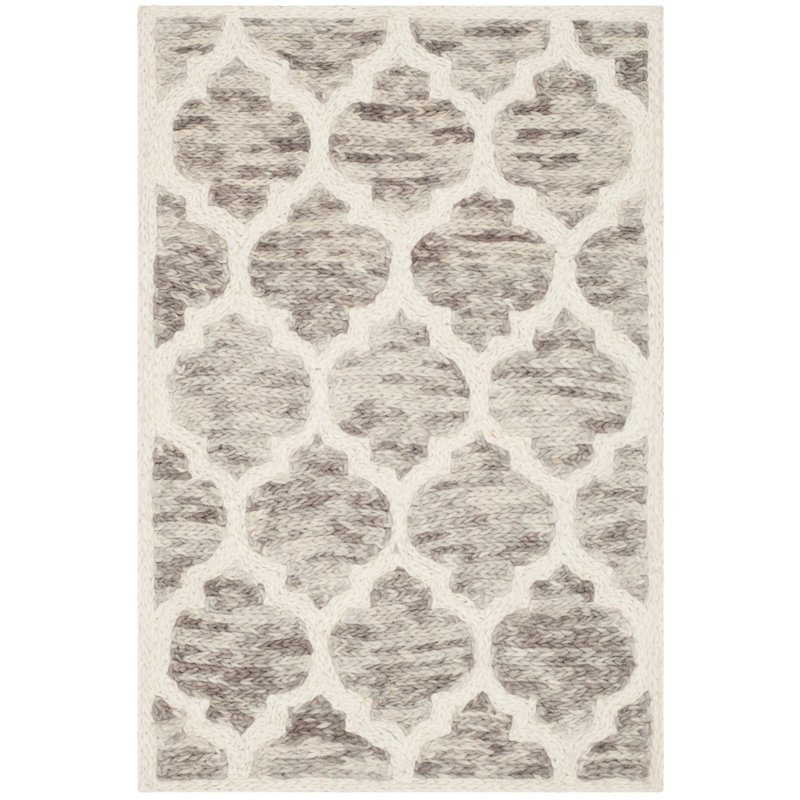 Bertok Hand Loomed Wool Geometric Rug, Rectangle 2' x 3'