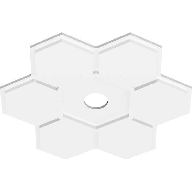 Diamètre intérieur de médaillon contemporain en PVC de 3 po de style architectural Daisy, H 24 po x l 24 po x P 1 po