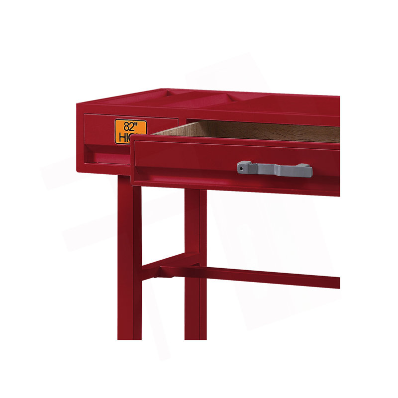 Red Vanity Desk With 1 Drawer