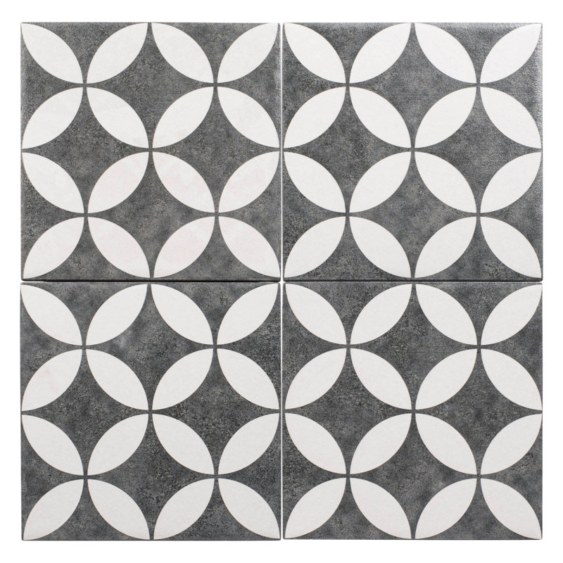 Occitan 6-in. Spanish/Moroccan Matte Porcelain Wall & Floor Tile, Black
