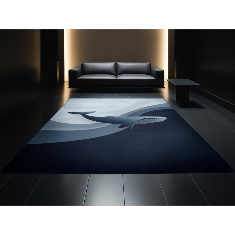 Tapis gris moelleux doux et moelleux Dustin Whale, 7 x 9