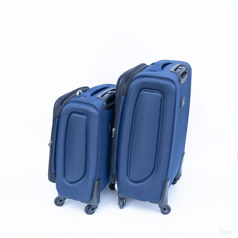 (20 + 24) Ensemble de valises deux pièces Valise à roulettes sans verrous universels BLEU