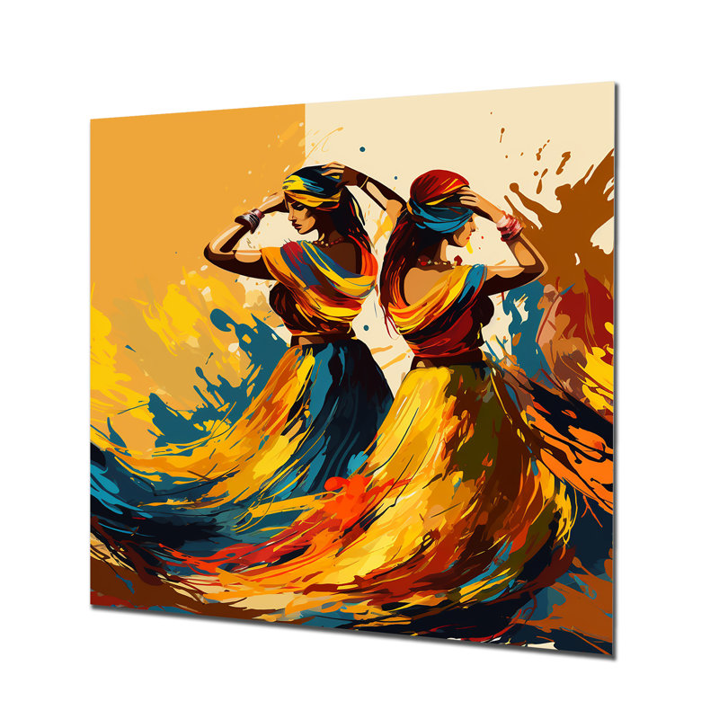 Indian Art Punjabi Bhangra - Indian Art Metal Wall Art, 16" H x 16" W