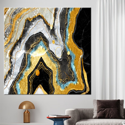 Shimmery Art, Modern Canvas, Alcohol Ink Canvas, Gold Marble Canvas, Abstract Wall Decor, Marble Artwork, Black Marble Wall Decor,