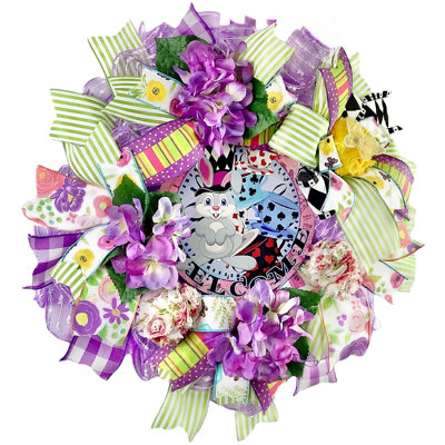 Couronne de printemps en maille 18 po