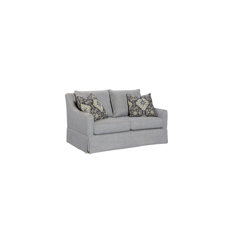 Causeuse avec jupe, coussins réversibles et 2 coussins