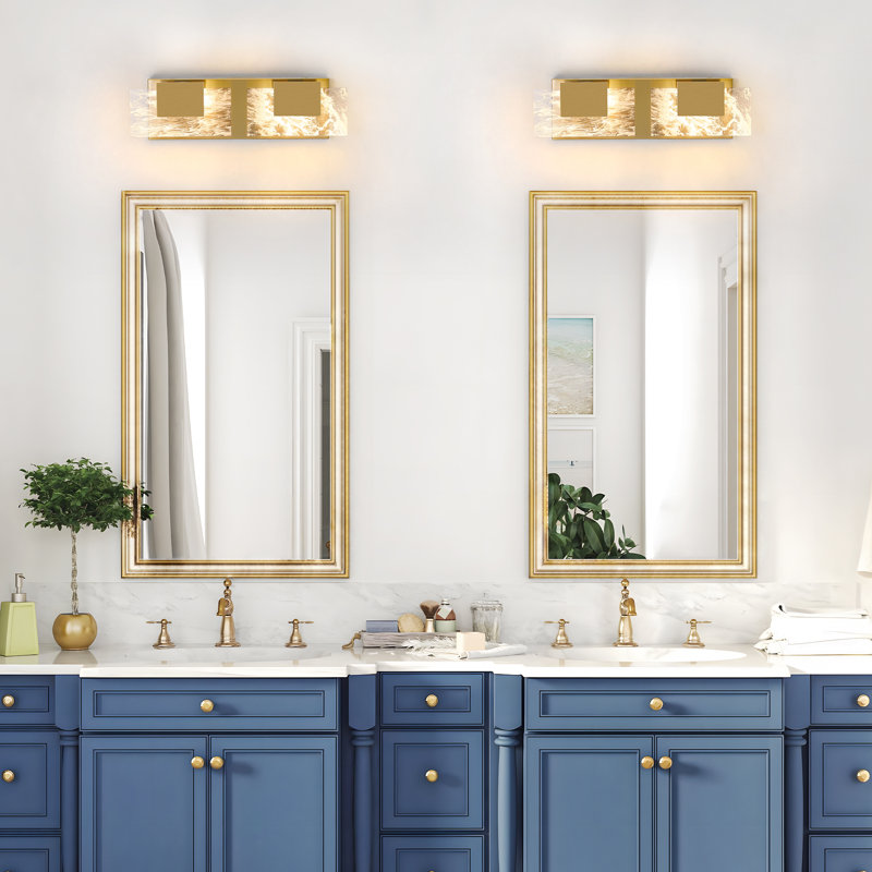 Éclairage pour meuble-lavabo moderne 2 lumières 2 lumières, Doré