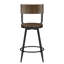 Tabouret pivotant en bois et métal Devon