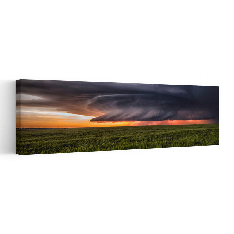 «Golden Hour», art dramatique abstrait, paysage spectaculaire, nature, H 36 po x l 12 po