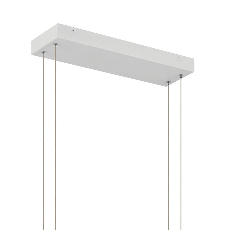 3 - Light Steel Dimmable LED Chandelier, White