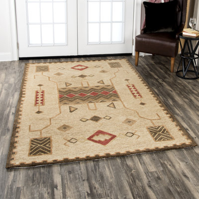 Tapis doré en laine touffeté à la main Potts